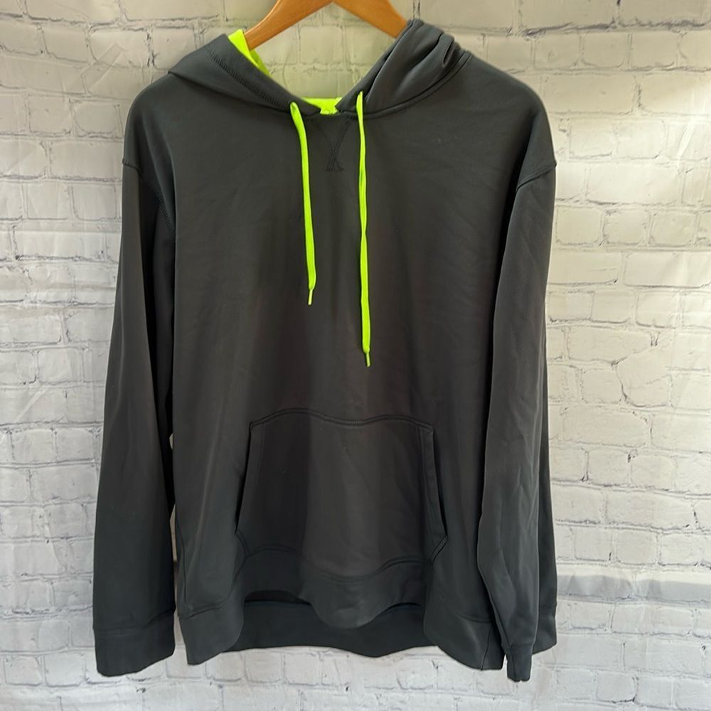 ☀️ Old Navy Grey & Neon Green Hoodie Sweat Shirt